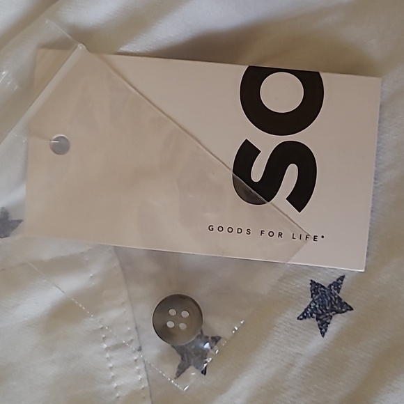 SO sleeveless white button down with blue stars - NWT - Picture 4 of 6